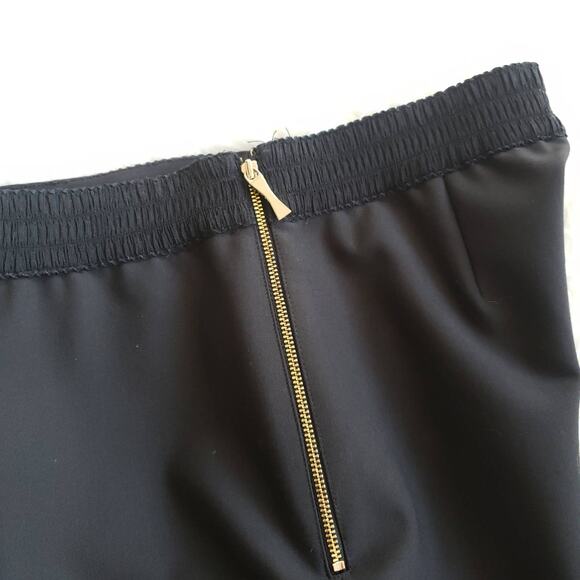 Kate Spade Edie Cigarette Pants Black Gold Zip Stretch Knit Banded Waist Women 4 - Picture 7 of 9